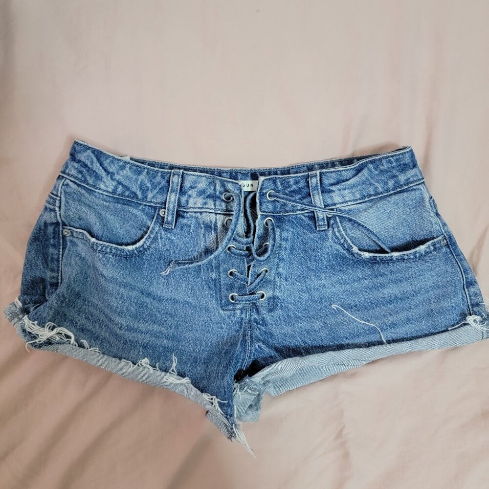 PacSun Lace-Up Denim Shorts